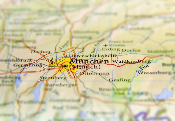 Geographic map of European country Germany with Munich city