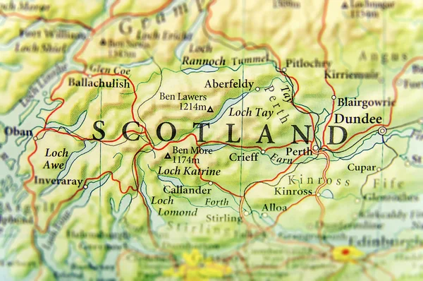 Geographic map of European country Scotland with important citie