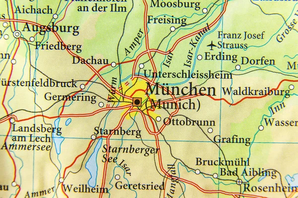 Geographic map of European country Germany with Munich city