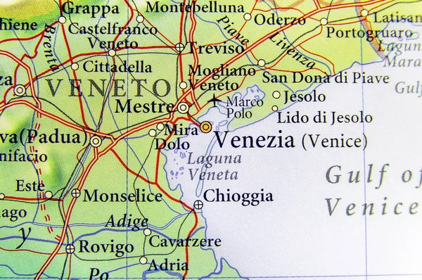 Geographic map of European country Italy with Venezia city