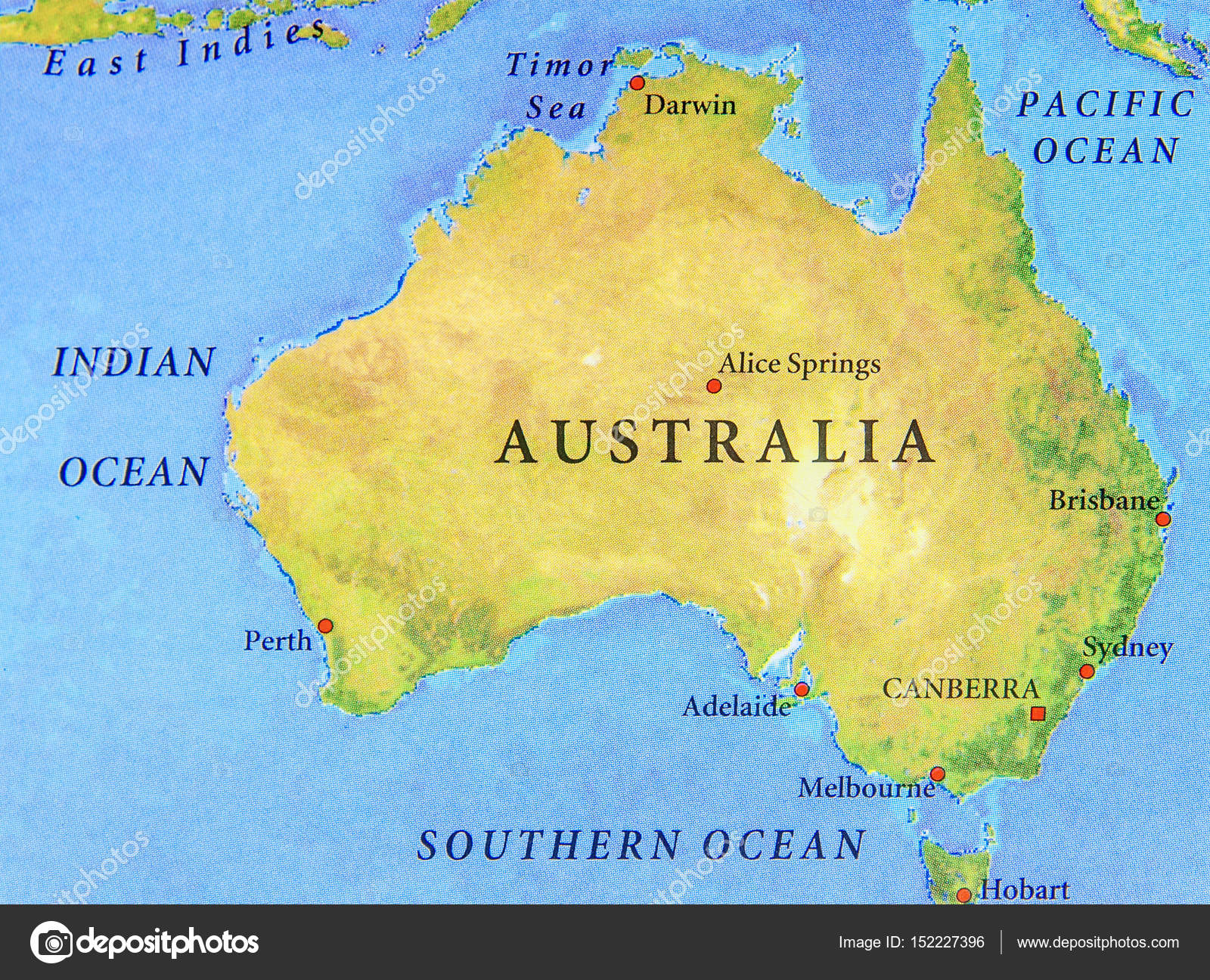 Landkaarten van Australië met belangrijke steden — Stockfoto © Bennian
