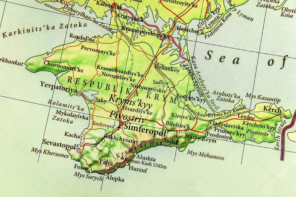 Mapa geográfico de Europa República Autónoma de Crimea — Fotos de Stock
