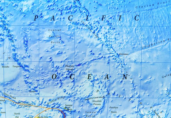 Geographische Karte des Pazifischen Ozeans — Stockfoto