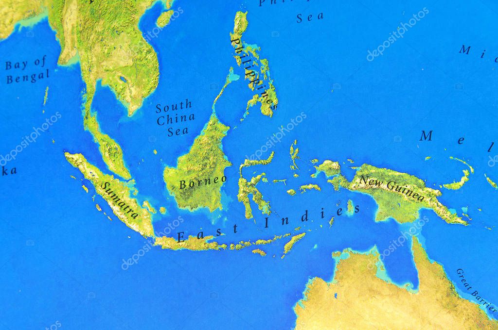 Geografische kaart van de Filipijnen Sumatra  Borneo  en 