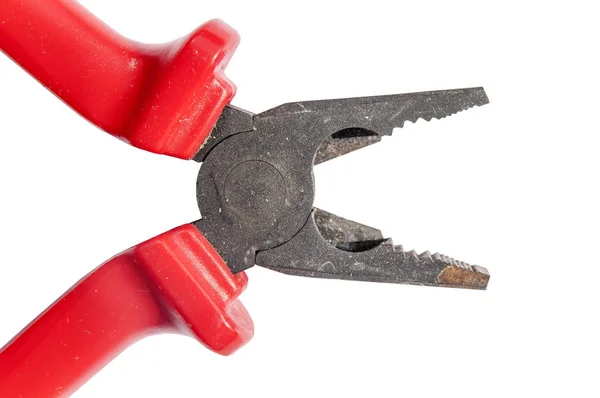 Red Grip Stahl Ingenieur Ausrüstung Zange mit Clipping-Pfad für — Stockfoto