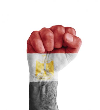 Flag of Egypt; painted on human fist like victory symbol clipart
