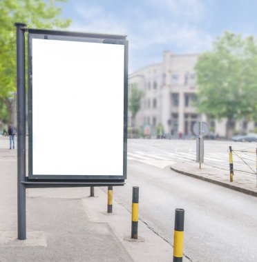 Şehir billboard ile beyaz göstermek ve comercial kullanım pazarlama