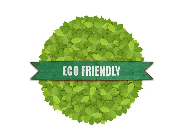 Groen rondje gemaakt van groene bladeren, symbool van eco vriendelijke met g — Stockfoto