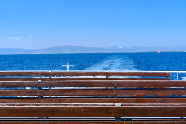 Free seat on the deck of the ferry, Greece