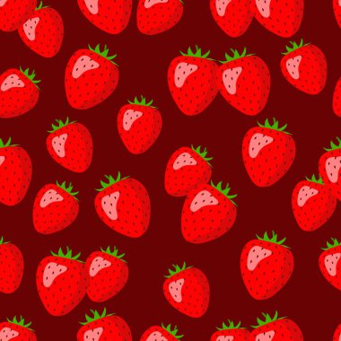 Kahverengi bir arka plan üzerinde çilek. 