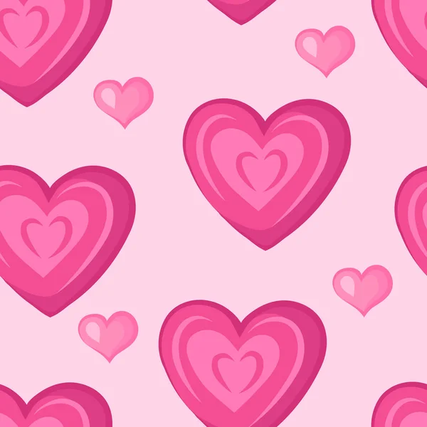 Hearts. Pink seamless pattern for Valentine's day. — Stock Vector