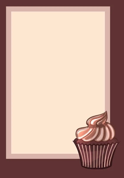 Marco, decorado con cupcakes de chocolate . — Archivo Imágenes Vectoriales