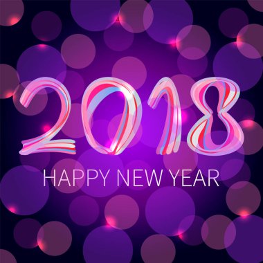 Mutlu yeni yıl 2018. Arka plan tasarım. Tebrik kartı, poster, afiş. Vektör çizim.