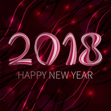 Mutlu yeni yıl 2018. Arka plan tasarım. Tebrik kartı, poster, afiş. Vektör çizim.