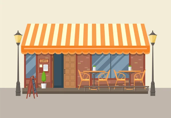 Sokak kafe. Düz tasarım. 
