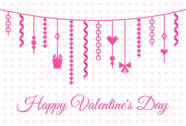 Happy Valentine Day Spandoek Poster Decoraties Voor Feestdagen Vectorillustratie — Stockvector