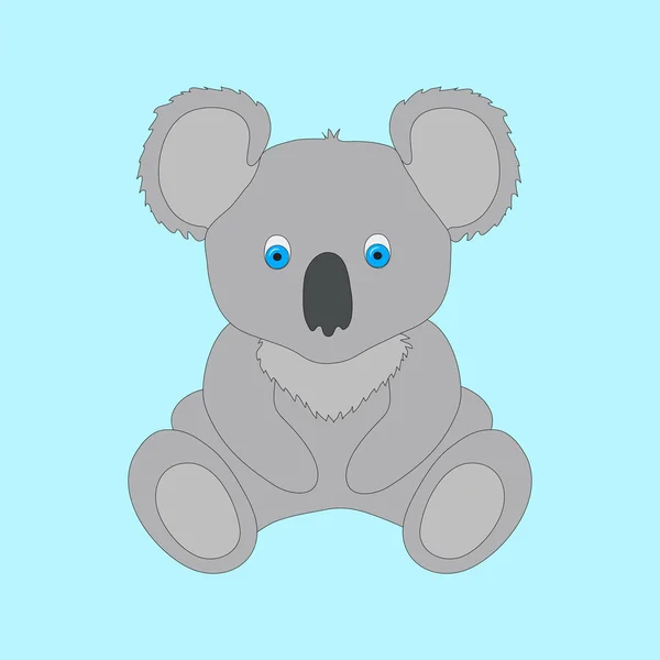 Koala toy on blue background. — Stock Vector
