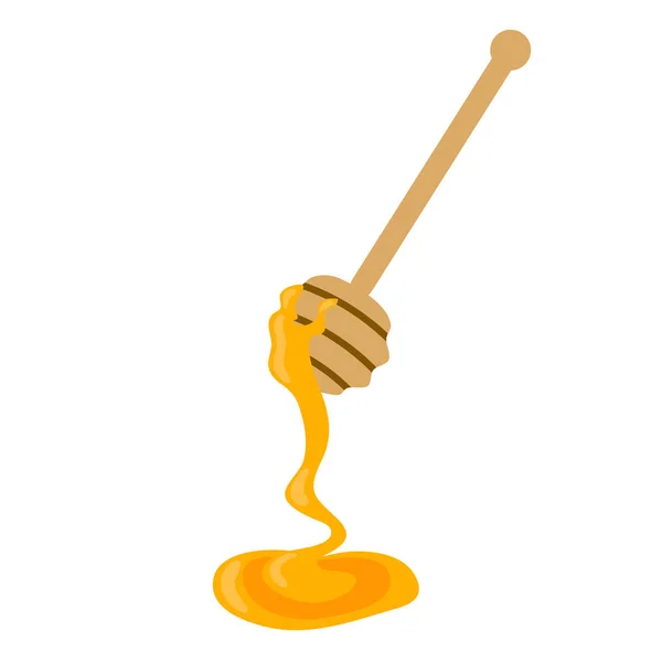 Dřevěnou lžící medu. — Stockový vektor