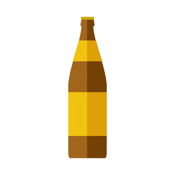 Botella de cerveza de vidrio marrón . — Vector de stock