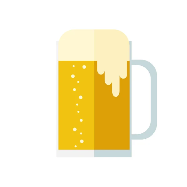 Пена капает по бокам кружки с пивом . — стоковый вектор