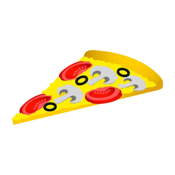 Pedazo de pizza de champiñones — Vector de stock