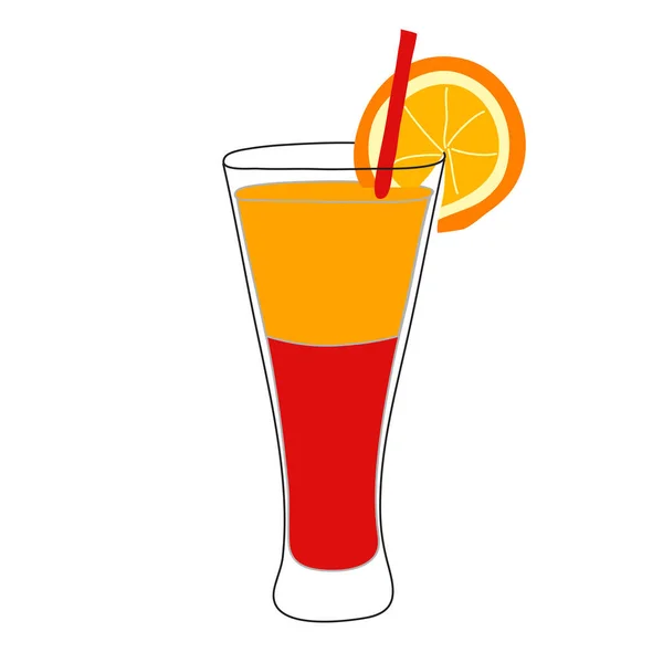 Cóctel Tequila Sunrise — Vector de stock