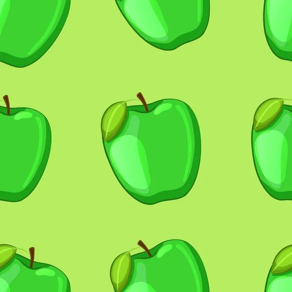 Зелений мультфільм яблука . — стоковий вектор