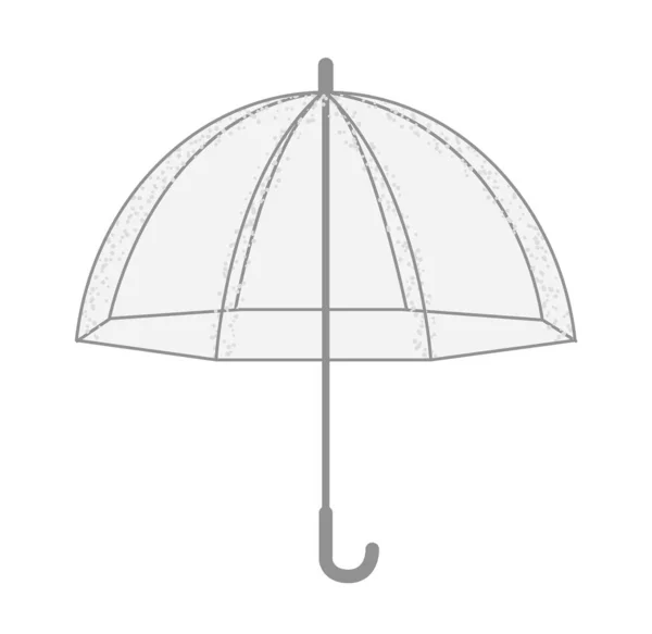 Transparent Open Umbrella Isolated White Background Vector Illustration — Stock Vector