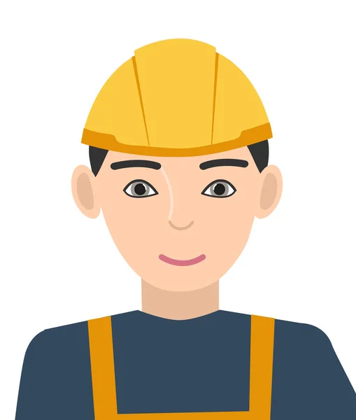 Trabajadores Construcción Trabajo Uniforme Sombrero Duro Avatar Retrato Hombre Aislado — Vector de stock