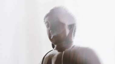 Nirvana Buda heykeli. Sembolleri Budizm. Flare ve odaklanmamış