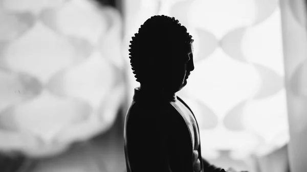 A estátua de Buda Shakyamuni. Budismo e iluminação. Nirvana. Foco superficial — Fotografia de Stock