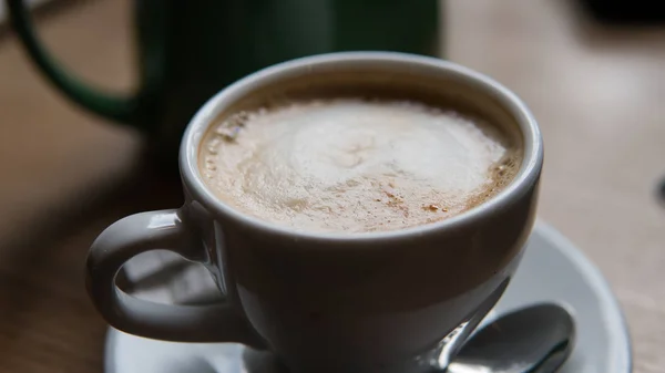 Xícara de café no close-up da manhã — Fotografia de Stock
