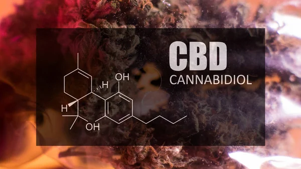 Fórmula química del cannabidiol (CBD). Primer plano — Foto de Stock