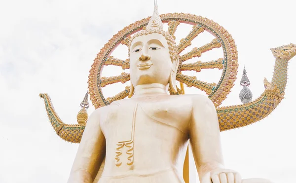 De tempel Wat Phra Yai en het standbeeld van de algemene weergave van Big Buddha — Stockfoto
