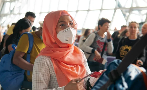 Bangkok Thailand Maart 2020 Coronavirus Pandemie Covid Luchthavens Quarantaine Beschermende — Stockfoto