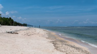 Gili Trawangan, Endonezya - 12 Mart 2020: Endonezya Turizm Adası gili Trawangan. Gili adasının en popüler turistik yerleri.