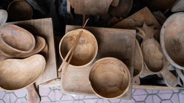 Turist Satışları Için Çeşitli Balili Hediyelik Eşya Sanatları Rattan Meşe — Stok fotoğraf