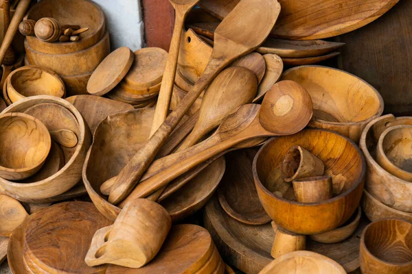 Mercados Recuerdos Turísticos Bali Artesanía Ratán Madera Cerca — Foto de Stock