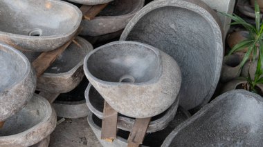 Tasarım projeleri için beton lavabolar. Lavabo için taş ve beton boşlukları