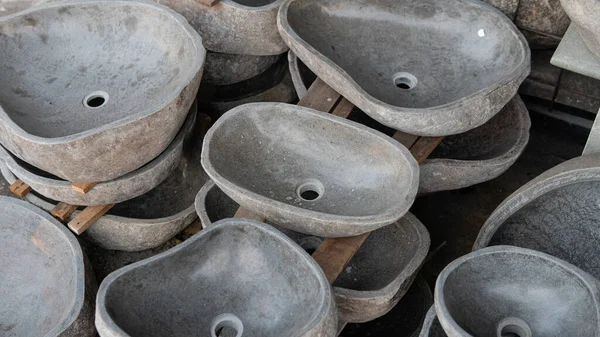 Fregaderos Hormigón Para Proyectos Diseño Piedra Hormigón Blanco Para Fregaderos — Foto de Stock