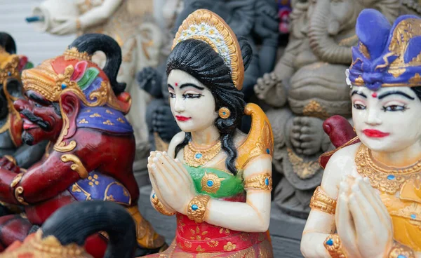 Statues Indonesian Gods Hindu Deities Travel Souvenirs Form Statues Deities — Stock Photo, Image
