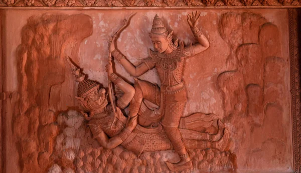 Wat Ratchathammaram Koh Samui的标志性寺庙之一 泰国民族的建筑和文化 — 图库照片
