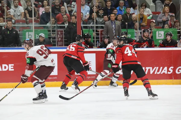 Латвия Рига 2018 Arena Riga Команда Канады Против Сборной Латвии — стоковое фото