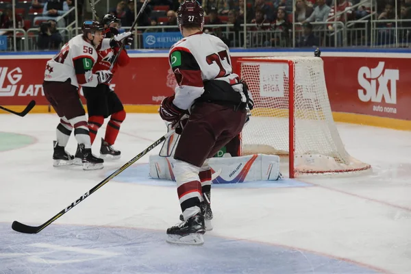 Letland Riga 2018 Arena Riga Team Canada Team Letland Pre — Stockfoto