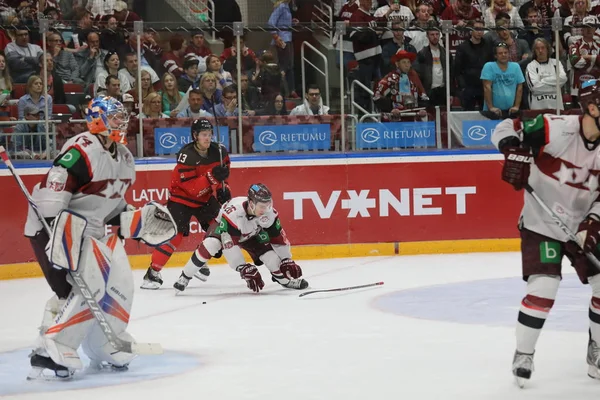 Lettland Riga 2018 Arena Riga Team Kanada Team Lettland Före — Stockfoto