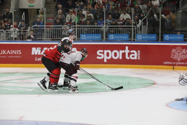 Латвия Рига 2018 Arena Riga Команда Канады Против Сборной Латвии — стоковое фото