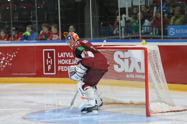 Латвия Рига 2018 Арена Рига Команда Швейцария Против Сборной Латвия — стоковое фото