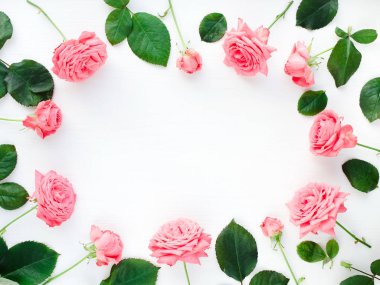 pembe güller çerçevesi 