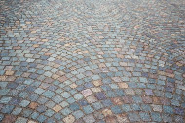 Granit kafayı Arnavut kaldırımı kaldırım arka plan.