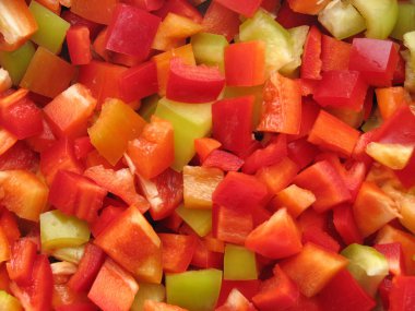 Doğranmış tatlı Bulgar biber